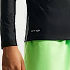 Playera de manga larga con cierre para niños talla grande Nike Swim Hydroguard