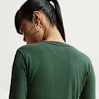 Dámské zeštíhlené zkrácené tričko s dlouhým rukávem Nike Sportswear Chill Knit