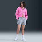 Sudadera con gorro holgada cropped con cierre completo para mujer Nike Sportswear Phoenix Fleece