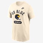 Michigan Legacy Arch Helmet Men's Nike College T-Shirt - Natural
