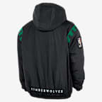Sudadera con gorro de medio cierre Nike Therma-FIT de la NBA para hombre Minnesota Timberwolves Hardwood Classics