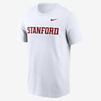 Playera universitaria Nike para hombre Stanford Cardinal Primetime Wordmark - Blanco