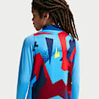 Przedmeczowa treningowa koszulka piłkarska dla dużych dzieci Nike Dri-FIT FC Barcelona Strike (wersja czwarta)