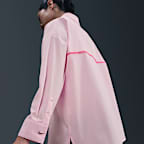 ナイキ スポーツウェア チル ポプリン ウィメンズ ルーズ ロングスリーブ ボタンアップ トップ