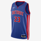 Detroit Pistons Icon Edition 2022/23 Men's Nike Dri-FIT NBA Swingman Jersey - Rush Blue