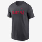 Playera universitaria Nike para hombre Alabama Crimson Tide Primetime Wordmark - Antracita