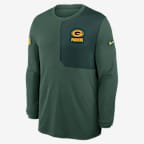 Green Bay Packers Sideline Coach Men's Nike Dri-FIT NFL Long-Sleeve Top