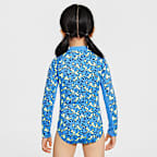 Traje de baño de una pieza de manga larga para niña talla pequeña Nike Swim