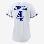 Jersey Nike de la MLB Replica para mujer George Springer Toronto Blue Jays 2025 World Series Participant
