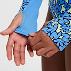 Traje de baño de una pieza de manga larga para niña talla grande Nike Swim