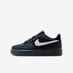 Nike Air Force 1 Big Kids' Shoes - Dark Obsidian/Black/University Red/White