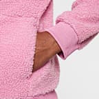 Sudadera con gorro acondicionada para el invierno con cierre completo para niños talla grande Nike Sportswear Club Fleece