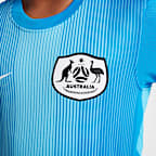 Maglia da calcio replica a manica corta Nike Dri-FIT Australia 2025/26 Stadium per ragazzo/a – Goalkeeper