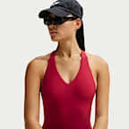 Traje de baño de una pieza con cuello en V para mujer Nike Swim Hydralock Luxe