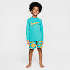 Playera de manga larga para niños talla pequeña Nike Swim Hydroguard