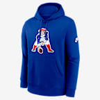 New England Patriots Club Logo Men's Nike NFL Pullover Hoodie - Royal