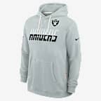 Las Vegas Raiders Sideline Standard Issue Men's Nike Dri-FIT NFL Pullover Hoodie - Silver
