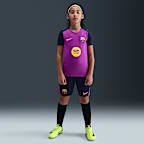 Fotbalové tričko Nike Dri-FIT FC Barcelona Strike s krátkým rukávem pro větší děti