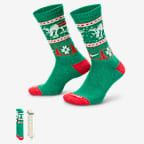 Nike Everyday Plus Cushioned Winter Wonderland Crew Socks (2 Pairs) - Multi-Color