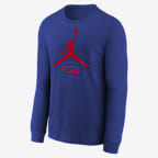 Playera de manga larga Jordan de la NBA para niños talla grande Philadelphia 76ers Essential - Negro