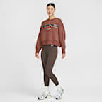 ナイキ スポーツウェア フェニックス フリース ウィメンズ オーバーオーバーサイズド クルーネック ロゴ スウェットシャツ