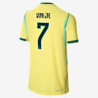 Vinícius Júnior Brazil National Team 2026 Match Home Big Kids' Nike Dri-FIT ADV Soccer Jersey - Canary/Light Menta/Geode Teal