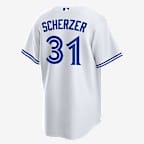 Max Scherzer Toronto Blue Jays 2025 World Series Participant Men's Nike MLB Replica Jersey