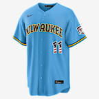Jackson Chourio Milwaukee Brewers USA 250 Men's Nike MLB Stadium Jersey - Light Blue