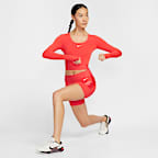 나이키 프로 여성 드라이 핏 크롭 긴팔 탑