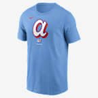 Atlanta Braves City Connect Large Logo Men's Nike MLB T-Shirt - Light Blue