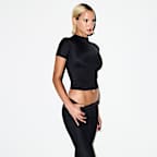 Playera de manga corta de cuello alto para mujer NikeSKIMS Shine