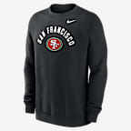 San Francisco 49ers Club Men's Nike NFL Pullover Crew - Black