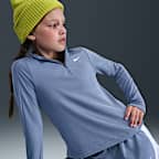Nike Girls' Dri-FIT Long-Sleeve 1/4-Zip Top