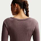 Vestido midi justo de manga comprida minicanelado Nike Sportswear Chill Knit para mulher