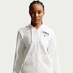 Sudadera con gorro de fútbol de cierre completo Nike para mujer USMNT Club Fleece