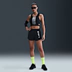 Shorts de correr Dri-FIT de tiro medio con forro de ropa interior para mujer Nike Tempo