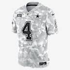 Jersey Nike Dri-FIT Limited de la NFL para hombre Dak Prescott Dallas Cowboys Salute to Service - Blanco
