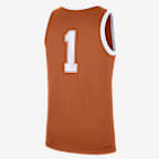 Jersey de básquetbol universitario Nike para hombre Texas Longhorns Replica