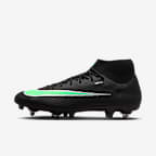 Nike Mercurial Superfly 11 Academy high-top voetbalschoenen (zachte ondergrond) - Zwart/Zwart/Illusion Green