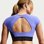 Sujetador deportivo acolchado de manga corta con sujeción media Nike Pro Sculpt para mujer