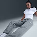 Pants de tiro medio con dobladillo abierto para mujer Nike Sportswear Phoenix Fleece