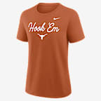 Texas Script Mantra Logo Women's Nike College T-Shirt - Orange
