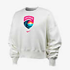 Sudadera de cuello redondo Nike de la NWSL para mujer San Diego Wave FC Phoenix Fleece - Vela