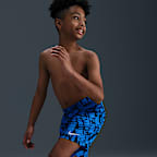 Shorts de playa o alberca con forro de ropa interior de 18 cm para niño talla grande Nike Swim Breaker