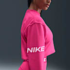 Nike Pro weites Dri-FIT French-Terry-Sweatshirt mit Rundhalsausschnitt (Damen)