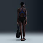 Traje de baño de una pieza con espalda deportiva para mujer Nike Swim HydraStrong Vex Color-Block