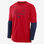 Sudadera sin cierre Nike Dri-FIT de la MLB para hombre St. Louis Cardinals Authentic Collection Player - Rojo