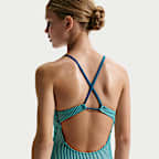 Traje de baño de una pieza con espalda en forma de U para niña talla grande Nike Swim