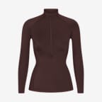 Playera de manga larga con medio cierre para mujer NikeSKIMS Shine