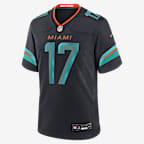 Jaylen Waddle Miami Dolphins Rivalries Collection Men’s Nike NFL Game Jersey - Navy